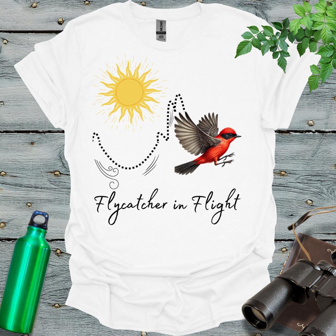 Flycatcher in Flight T-Shirt - Swooply Shop