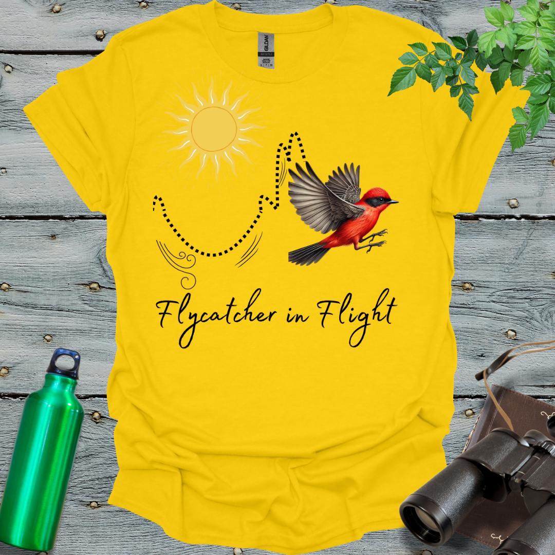 Flycatcher in Flight T-Shirt - Swooply Shop