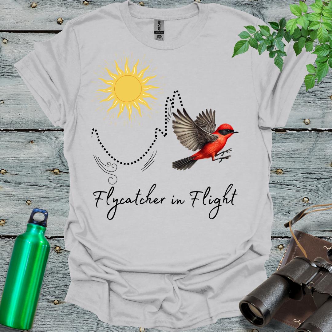 Flycatcher in Flight T-Shirt - Swooply Shop