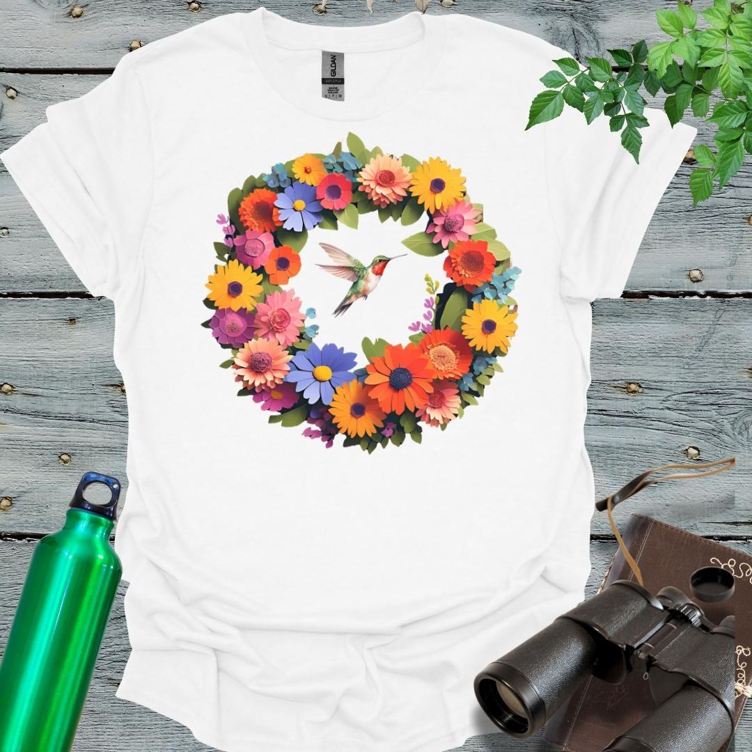 Hummingbird Flowers T-Shirt - Swooply Shop