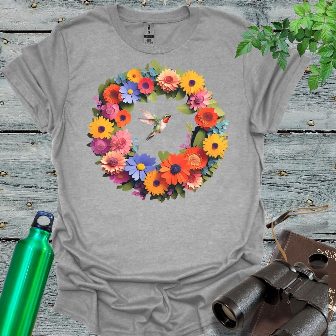 Hummingbird Flowers T-Shirt - Swooply Shop