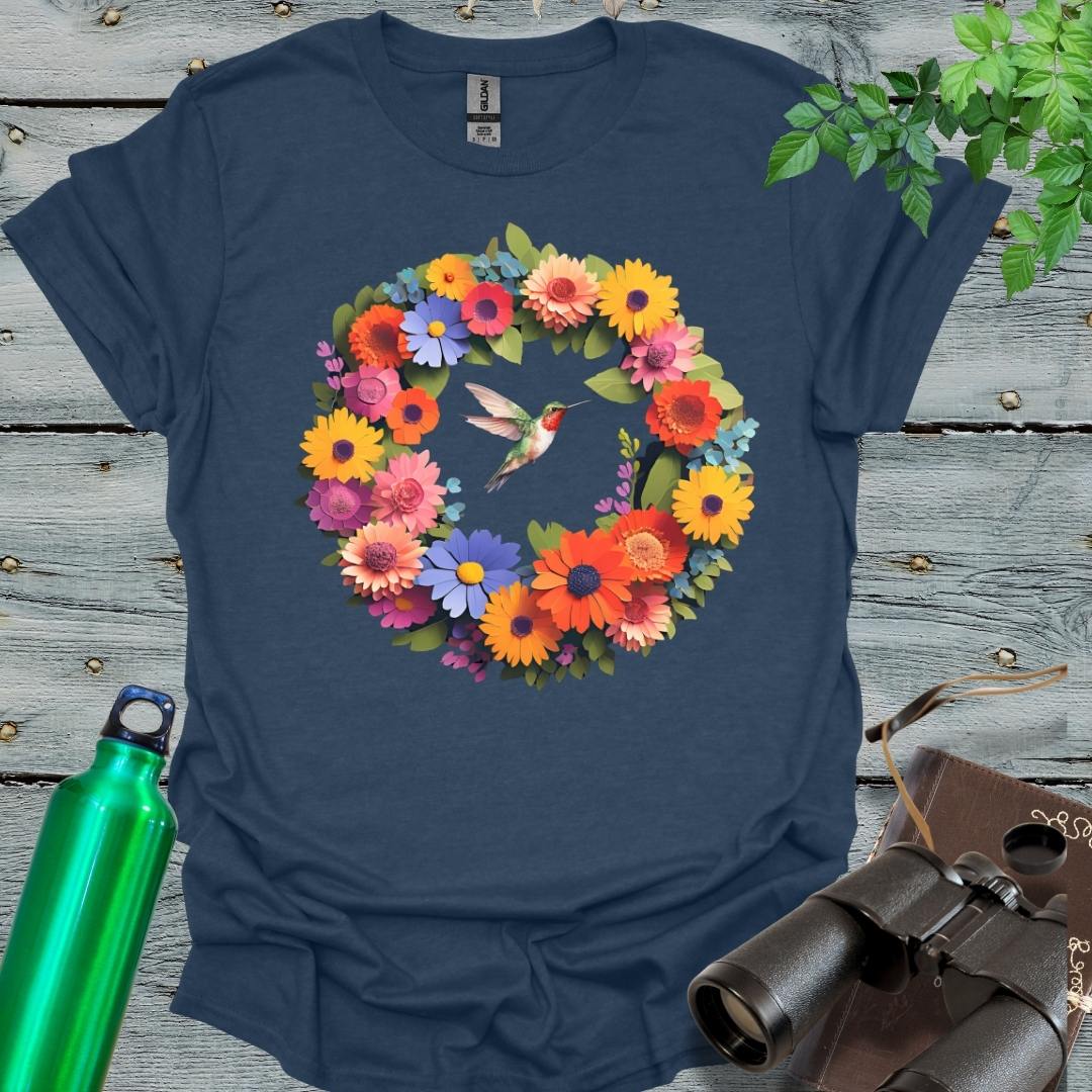 Hummingbird Flowers T-Shirt - Swooply Shop